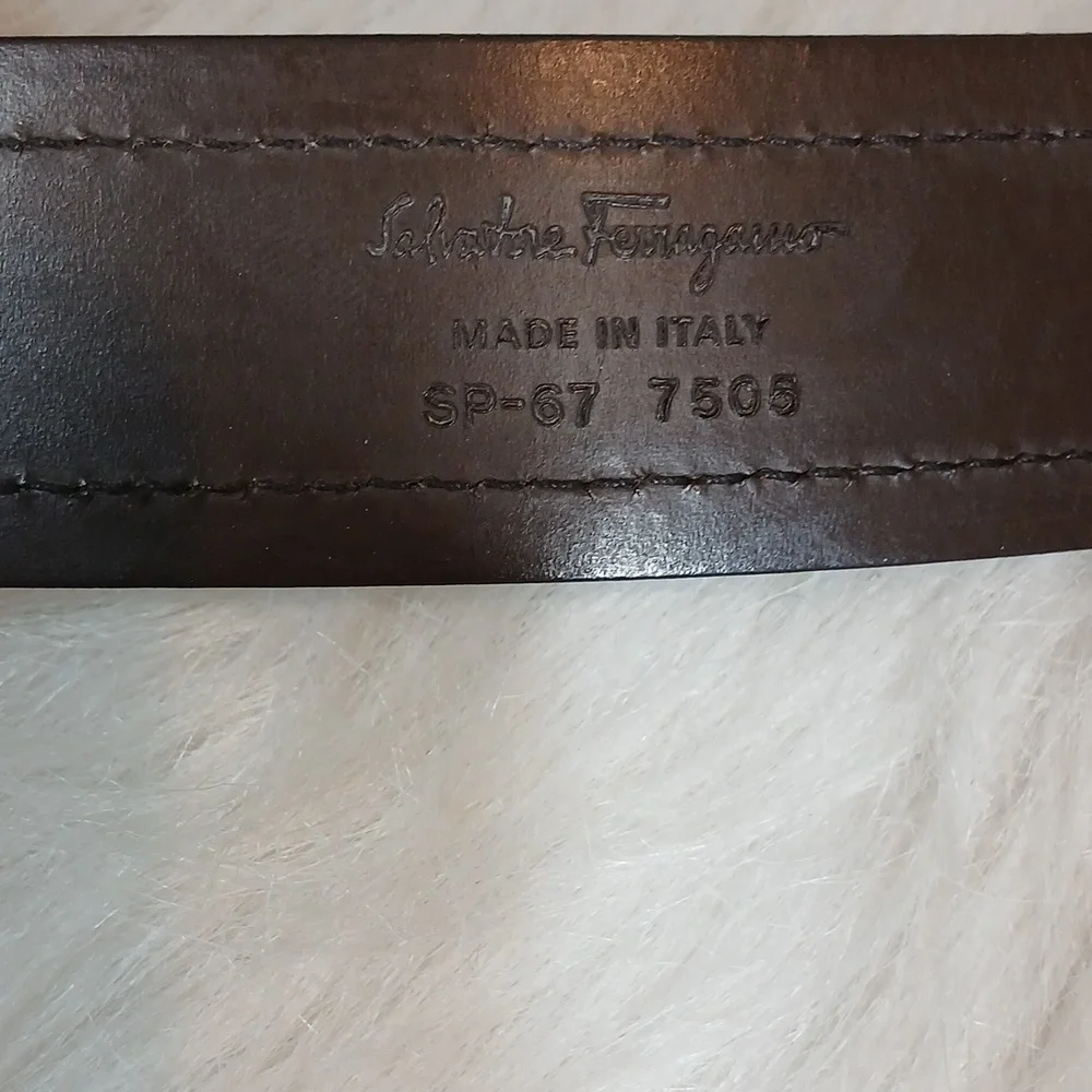 Salvatore Ferragamo Men's Brown Single Leather Belt CM(95) - Picture 4 of 9